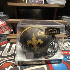 Deonte Harris Autographed New Orleans Saints Eclipse Mini Helmet BAS