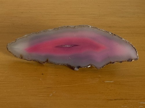 Pewter Unicorns and Wizard Figurine on a Slice of Pink Geode Stone - Picture 3 of 4