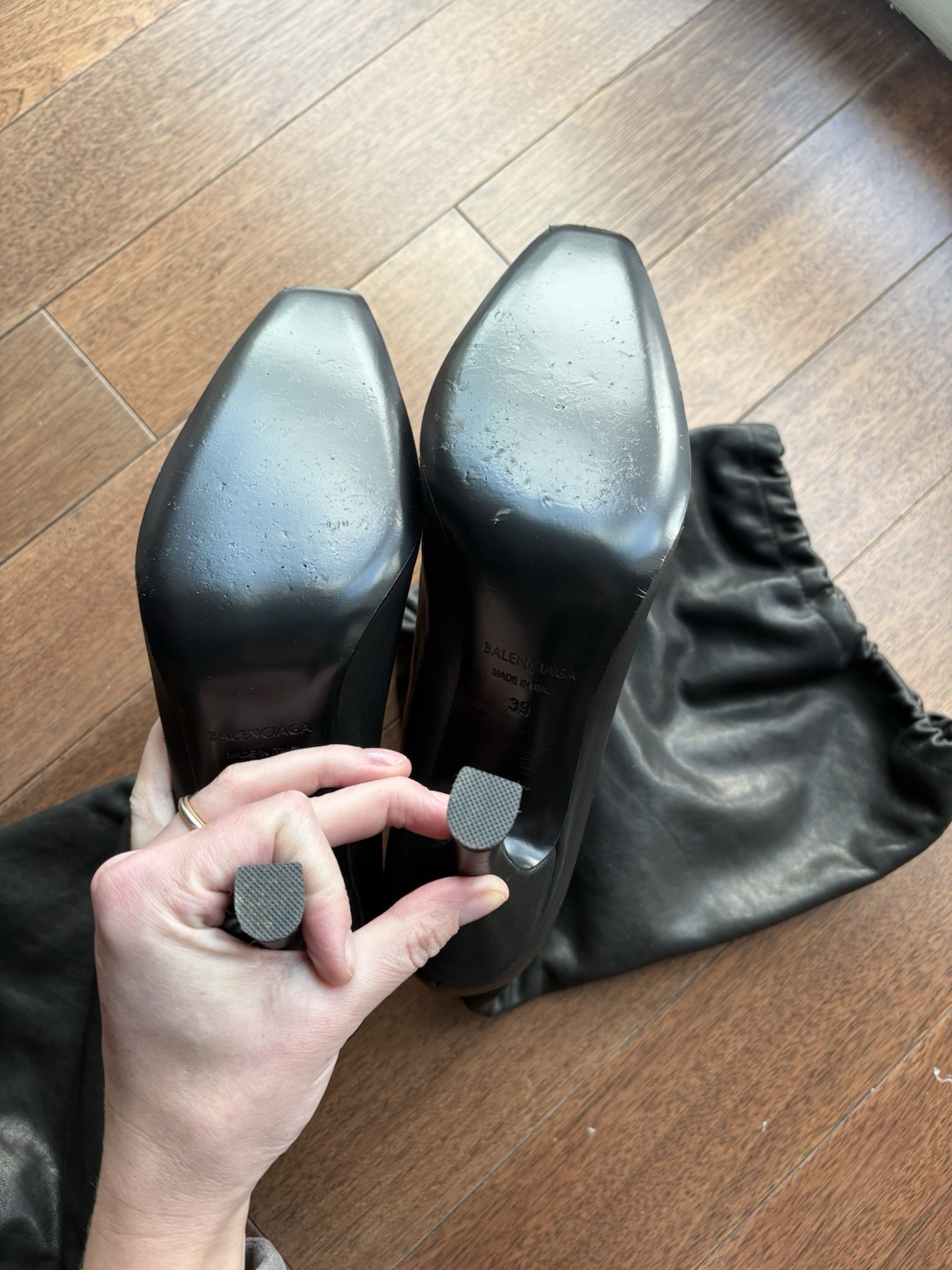 Balenciaga Women's Black Falcon Boots 105mm Leather Knee Boots EUR 39 US 9 thumbnail 6