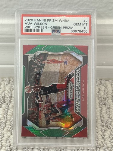 2020 Panini Prizm WNBA  #2 Aja Wilson Widescreen Green Prizm  PSA 10