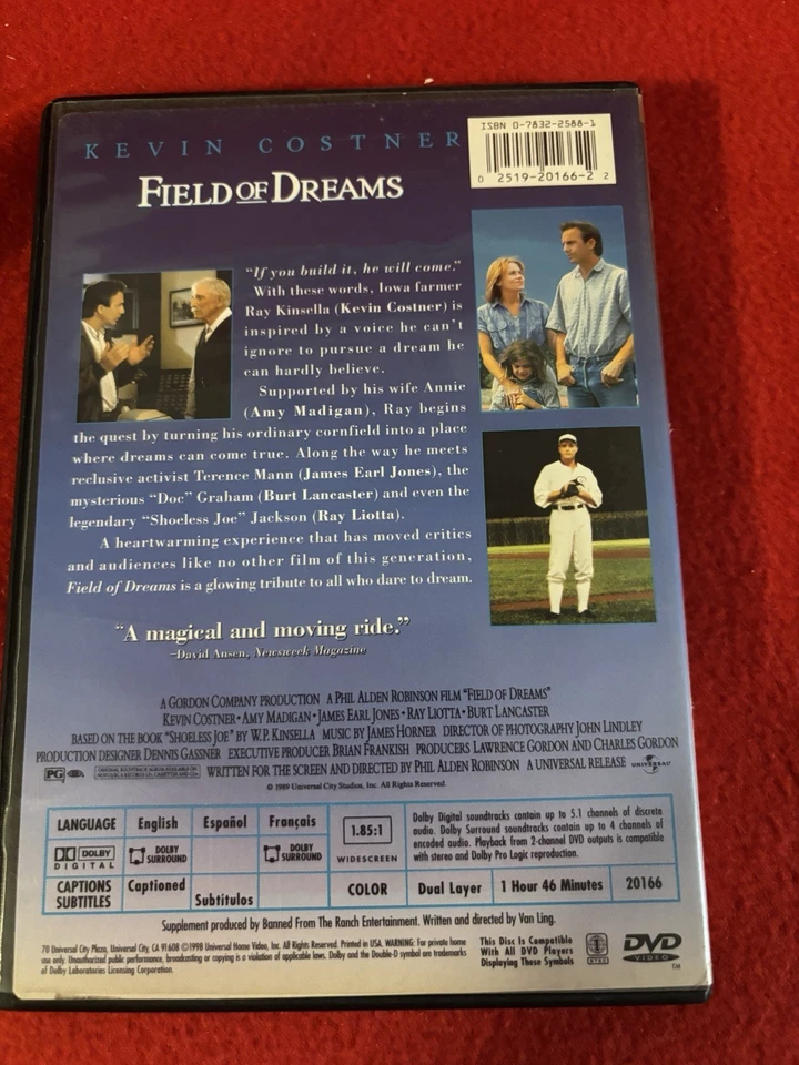 Field of Dreams Collector’s Ed. DVD (Keven Costner, Amy Madigan, Jame E. Jones - Image 2 of 4