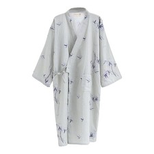 Japanese Kimono Nightgown Bathrobe - Traditional Haori Yukata Style 100 Cott...