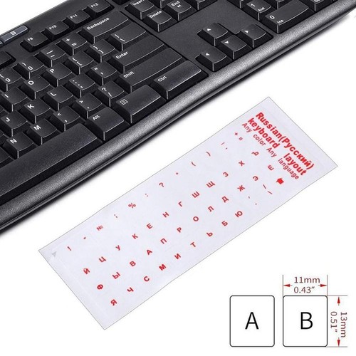 1xRussian Keyboard Sticker Layout For PC Notebook Key Keyboard New Stick S5D1 - Afbeelding 8 van 16