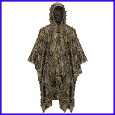 Poncho mimetico foglia 3D mimetico mimetico Woodland Cape tuta leggera Ghillie per uomo...
