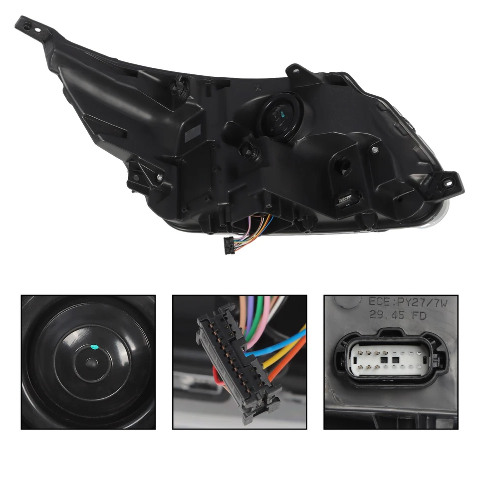 Pair For Ford Explorer Sport 2016-2018 Front Headlight Halogen W/LED DRL Black - Image 4 of 4