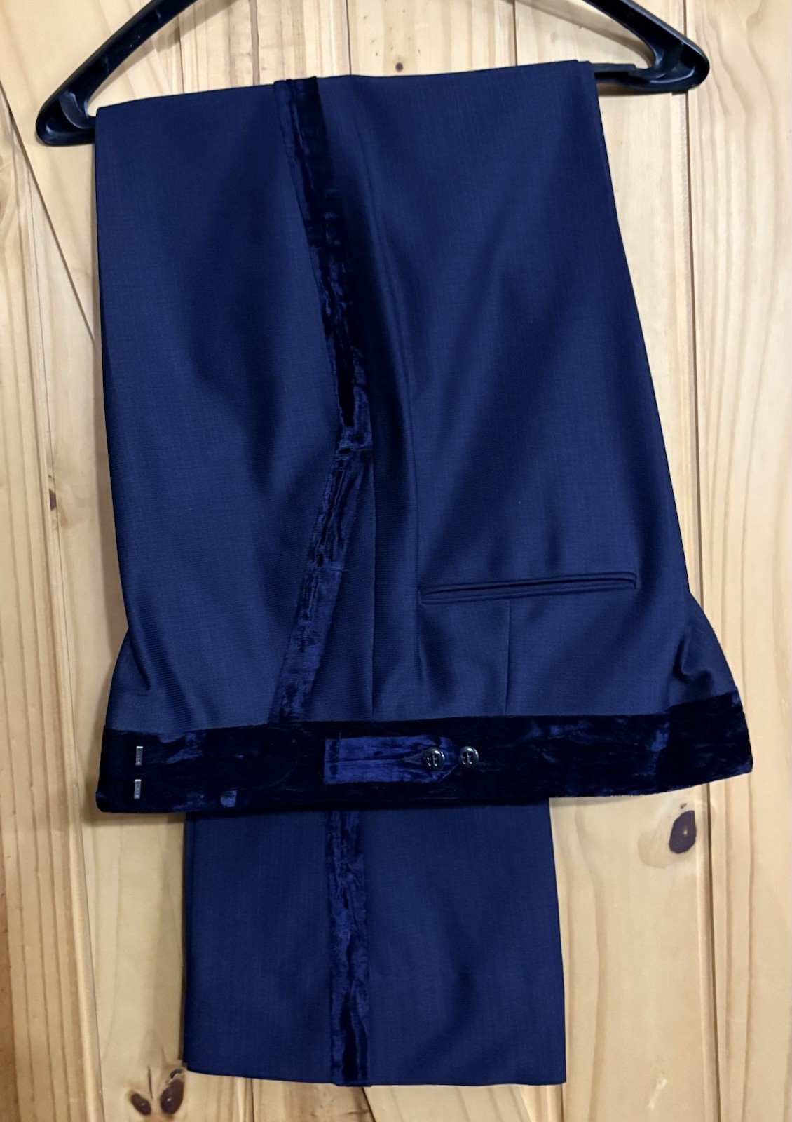 Vintage 1973 After Six Rudofker Tuxedo Mens Midnight Blue Velvet Trim  4 Pc Set image 5
