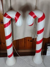 Two 40" Union Products Weighted Candy Cane Christmas Blow Molds - PICK UP ONLY