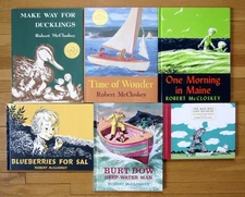 Lot 6 ROBERT McCLOSKEY Books Burt Dow Blueberries for Sal Ducklings HB EXC L1