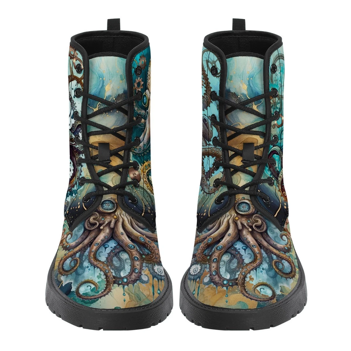 Kraken Winter Gothic Bronze Canvas Boots
