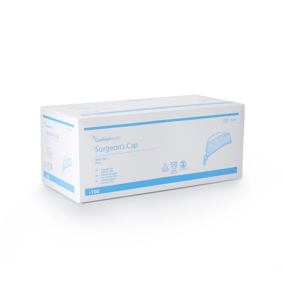 Gorra de cirujano desechable Cardinal Health azul talla única para la mayoría de 100 quilates Foto 3 de 4