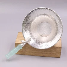 Solid S999 Fine Silver Tea Infuser Fish Mesh Health Tea Strainer 36-37g 4.8inch