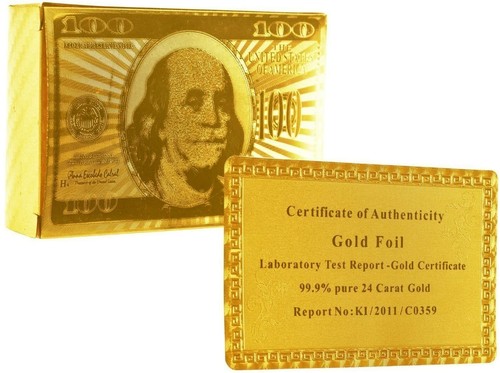Paquete de 2 cartas de póquer de papel de aluminio dorado negro impermeable - Imagen 5 de 7