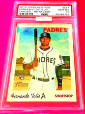 2019 topps heritage CHROME REFRACTOR SILVER FERNANDO TATIS JR PSA 10 SILVER DIAM