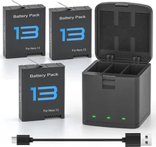 3Pack Batteries & 3 Channel  Charging Station For GoPro Hero 13 Black Camera New