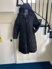 Trespass Black Puffs Mid Length Hood 50% Down And 50%faether Coat Size S 10/12