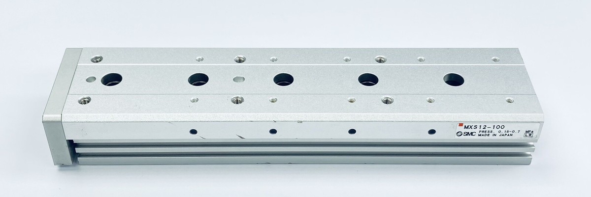 SMC MXS12-100 PNEUMATIC SLIDE TABLE GUIDED CYLINDER 12mm DIAMETER 