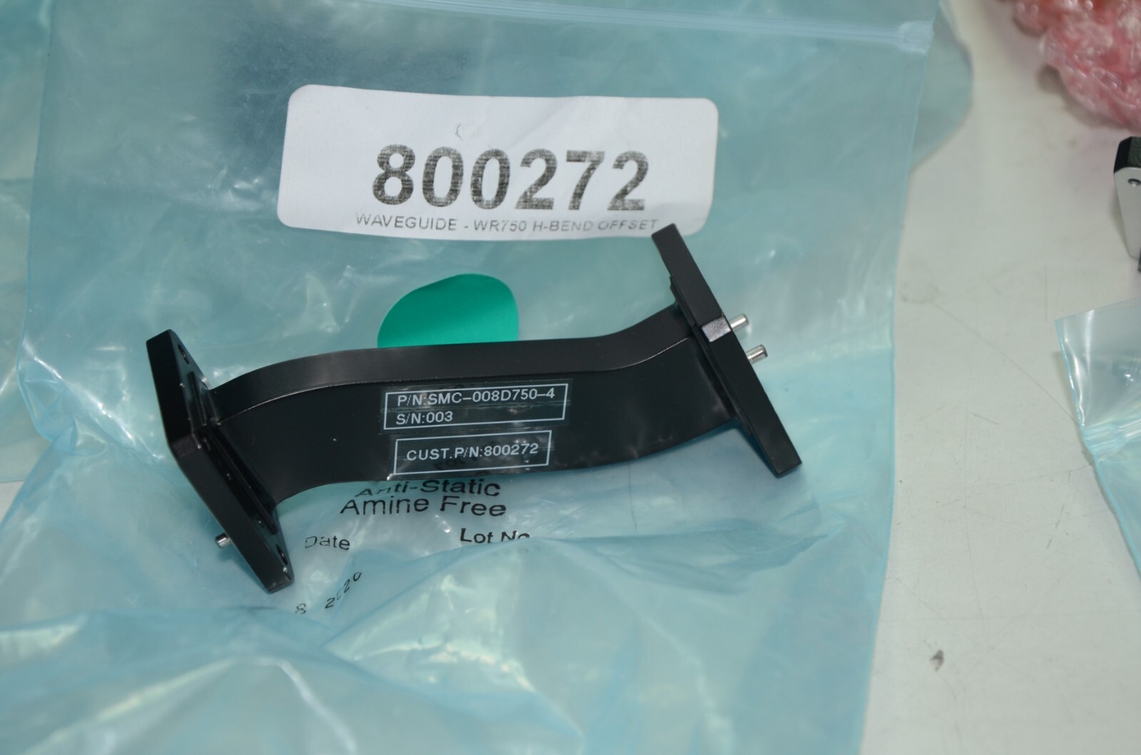 WR750 H End OffSet Waveguide Scientific Microwave SMC-008D750-4 SMA WRD750
