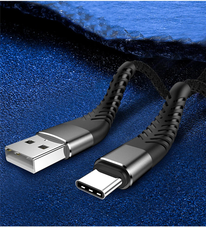 Braided USB Type-C USB-C to USB-A Fast Charge Cable Cord Charger Charging Sync - Image 3 of 4
