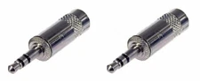 (2) Two Genuine REAN by NEUTRIK NYS231L Stereo 3.5mm 3-Pole 1/8" Nickel Plug