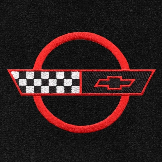 Alfombrillas LLOYD Classic Loop negras rojas logotipos C4 1991 a 1994 Chevrolet Corvette Foto 2 de 4