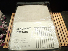 INOVADAY 100 Blackout Curtains 96" Pinch Pleated Linen Blackout Drapes Beige