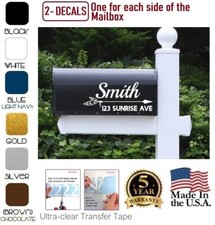 CUSTOM PERSONALIZED VINYL MAILBOX NUMBERS INITIAL DECAL, SET OF 2 Model 12
