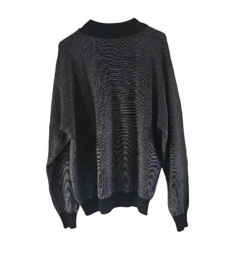 Peter Millar Black Textured Extrafine Italian Merino Wool 1/4 Zip Men Sweater XL - Picture 6 of 7