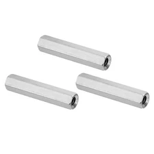 1/4"-20 UNC 304 Stainless Steel Hex Coupling Nuts 3Pcs 2" Length Half Threade...