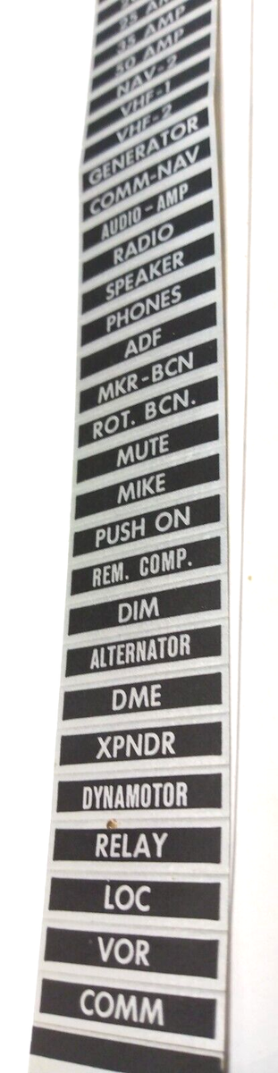 エアライン 看板 Metallic Label Strip for Aircraft Cockpit, 41 Labels - 7/8