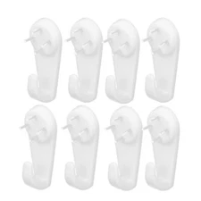 50mmx20x15mm White Plastic Hard Wall Picture Frame Nail Hook Hanger 8pcs
