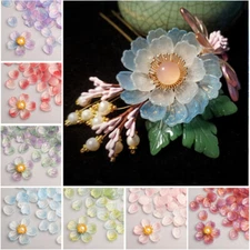 20pcs 12mm Flower Petal Shape Lampwork Glass Loose Beads for Jewelry Making DIY