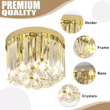 Modern LED Crystal Ceiling Light Dining Hallway Bedroom Low Wattage Chandelier