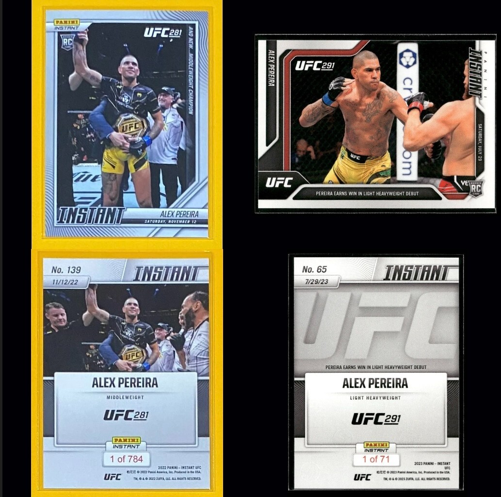 2022/2023 Panini Instant UFC Alex Pereira ROOKIE CARDS SP #139 & #65 RC 🔥