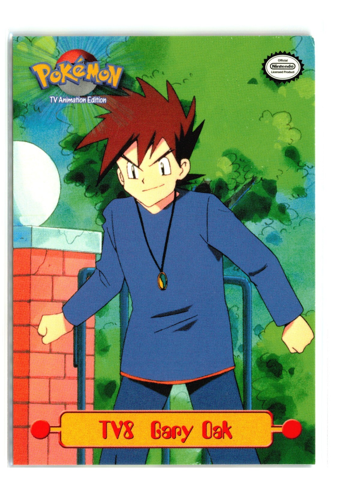 Gary Oak TV8 Non Holo 1999 Pokemon Topps TV Animation Edition Puzzle Card LP