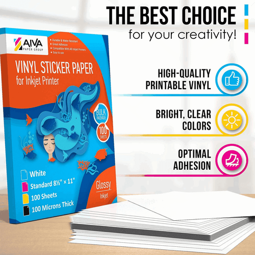 Printable Vinyl Sticker Paper Waterproof Decal Paper for Inkjet Printer 50 Sheet - Picture 7 of 7