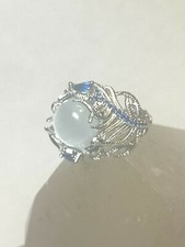 Moonglow ring floral blue stones? sterling silver women girls