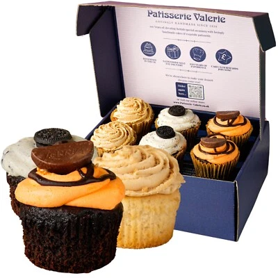 PATISSERIE VALERIE Signature Cupcake Gift Box – Oreo, Biscoff, Chocolate Orange – Handmade Treats