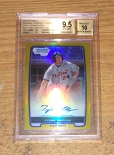 2012 Bowman Chrome Gold Refractor Tyler Collins Auto RC BGS #/50 Gem Mint