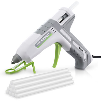 WORKPRO 60/100W Dual Temp Hot Glue Gun Full Size Glue Gun 10PC 7/16'' Glue Sticks