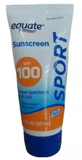 Equate Sport Sunscreen Broad Spectrum SPF 100 Water Resistant 6 Oz. 