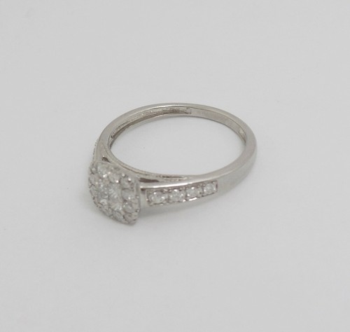 1/2CT Natural Diamond Halo Engagement Wedding Bridal Ring Band 10K White Gold - Picture 8 of 12