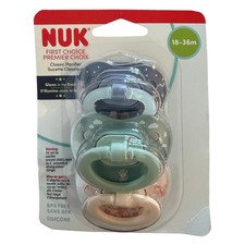 NUK First Choice Classic Pacifier 3 Pack 18-36m Glow in the Dark BPA Free