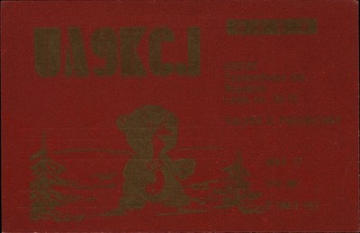 QSL radio card UA9KCJ 1990 Noyabrsk Russia USSR Valery V Pshenichny Bear Trees