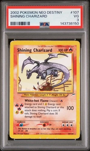 2002 Pokemon Neo Destiny Shining Charizard #107 VG PSA 3