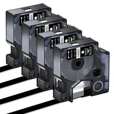 Replacement for Dymo D1 Label Tape 45021 S0720610 1/2''x23' LabelManager 450D ×4