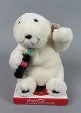 Vintage 1997 Coca Cola Plush Collection Polar Bear 7" White With Bottle NEW