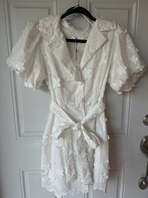 Mable For Anthropologie Dress Small White Embroidered Eyelet New With Tags