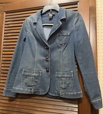 Ladies, Style & Company Size, Small, Blue Denim Jacket With Three Button Closure