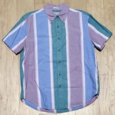 J. Crew Relaxed Fit S/S Oxford Button Down Shirt Multicolor Stripe Men s Medium