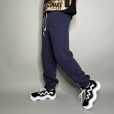 Vintage 90s Russell Sweatpants Mens L Faded Navy Blue Cotton Joggers Made in USA